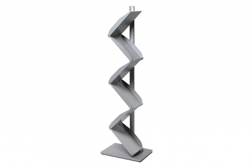 Zig Zag broschyrställ - silver