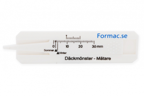 Däckdjupsmätare vit, 1-färgstryck, båda sidor