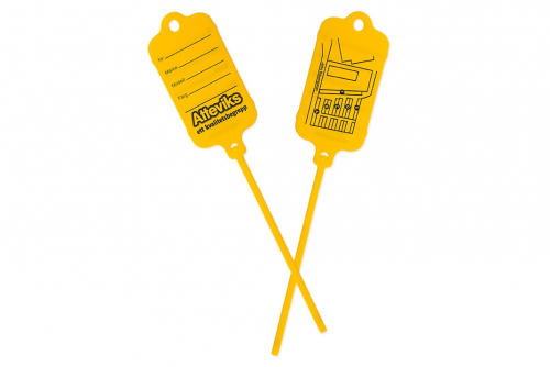 Keytag gul, eget tryck 2-sidor