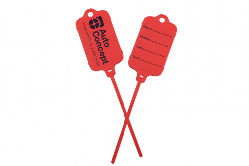 Keytag röd, eget tryck 2-sidor