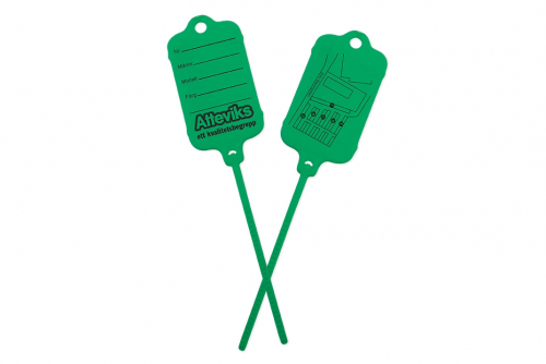 Keytag grön, eget tryck 2-sidor