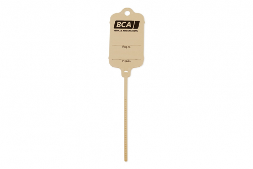 Keytag beige, eget tryck 1-sida