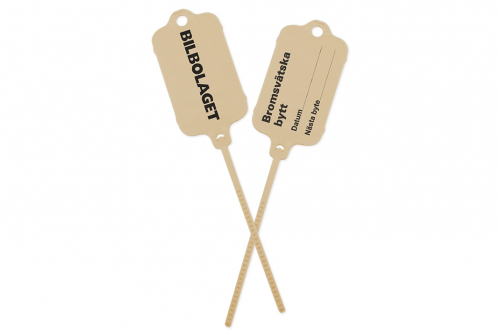 Keytag beige, eget tryck 2-sidor