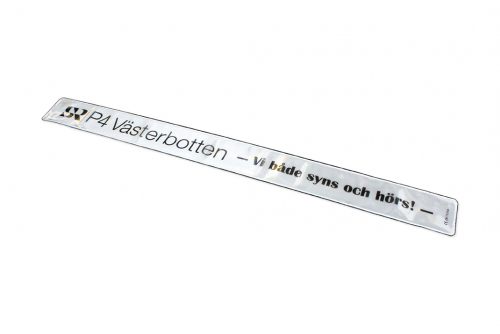 Reflexband vit med kundanpassat digitaltryck