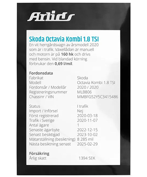 Pris- och infohållare med klar plastficka